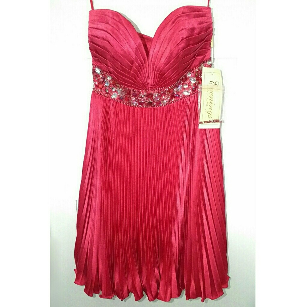 🎉2xHP!!!🎉NWT Evenings by Allure Red A444 Dress - Picture 3 of 6